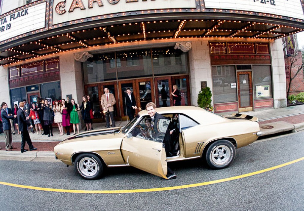 carolina theater greensboro wedding car