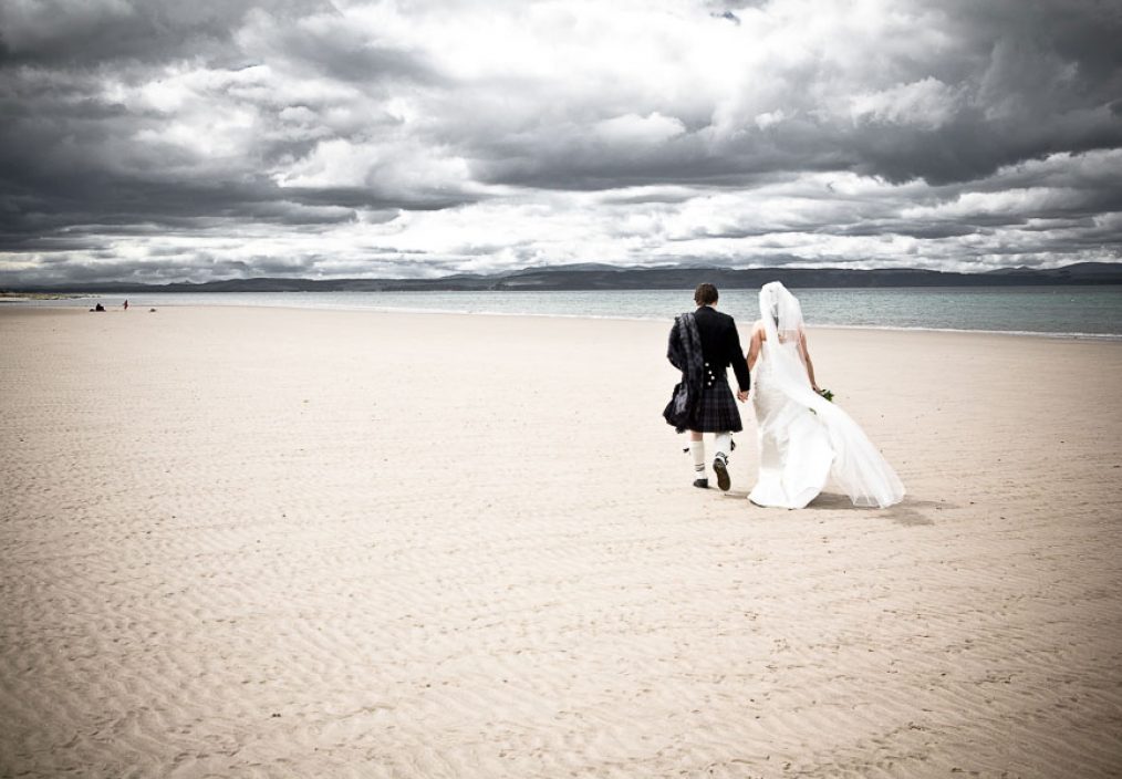 nairn beach storm clouds wedding