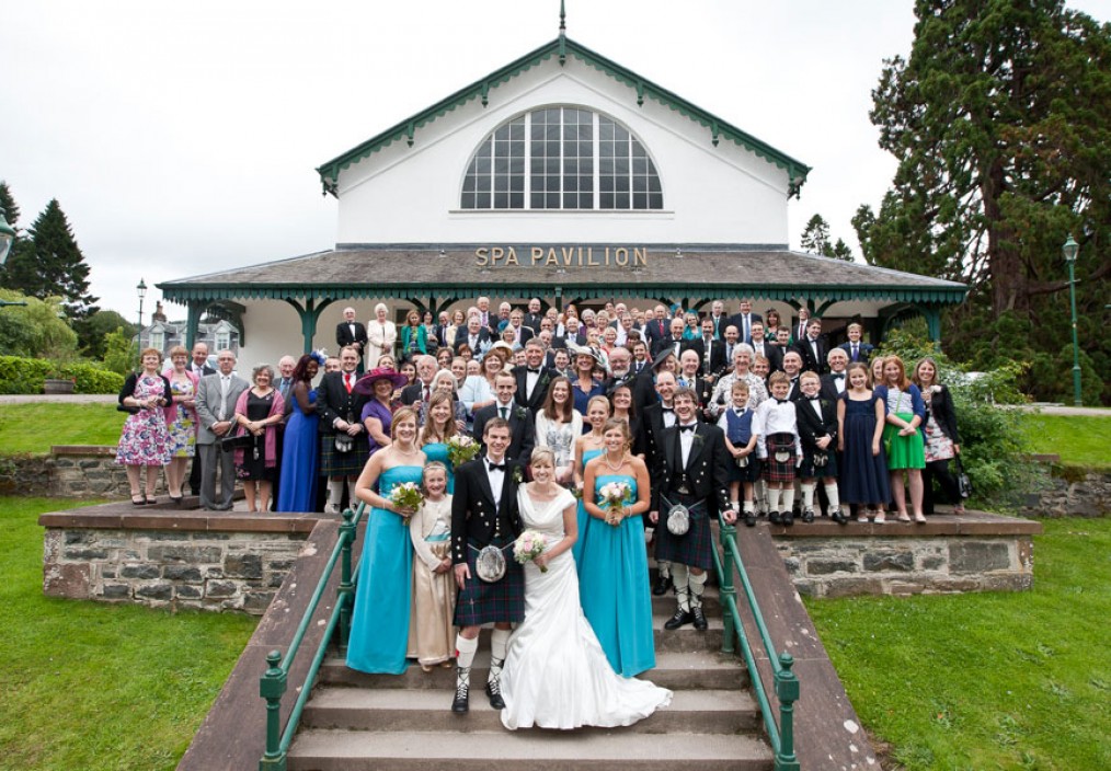 strathpeffer pavilion wedding group shot