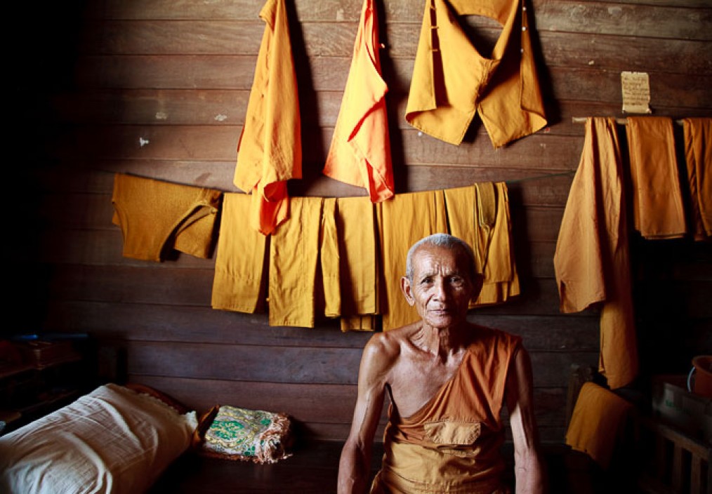 Thai Monk in his living quarters